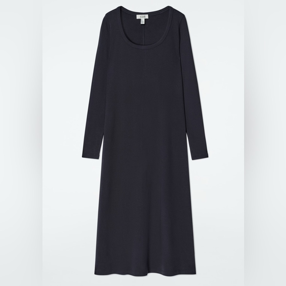 💙NEW💙COS Ribbed Cotton Midi Dress - Picture 7 of 7